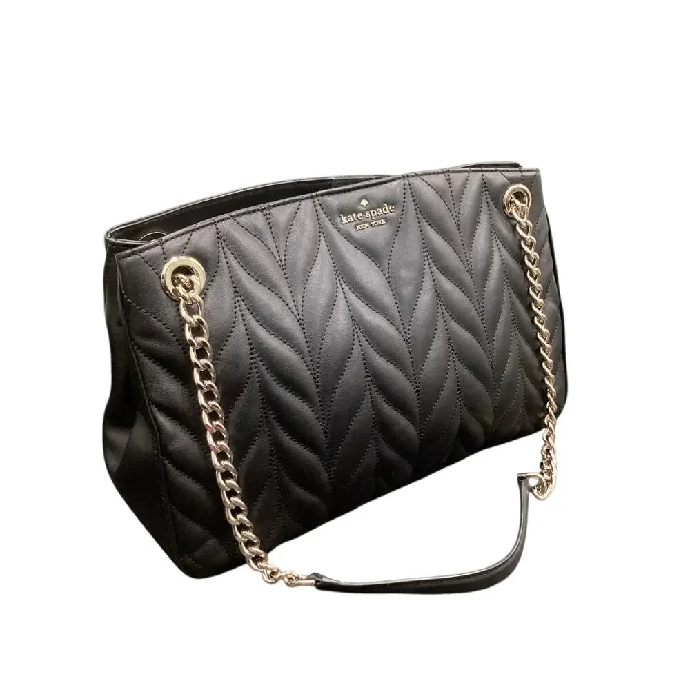 NWOT Kate Spade Purse “Meena Briar Lane”Quilted Leather Chain Handles Black
